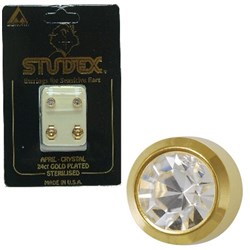 STUDEX Birthstone studs - reg bezel gold - april / crystal